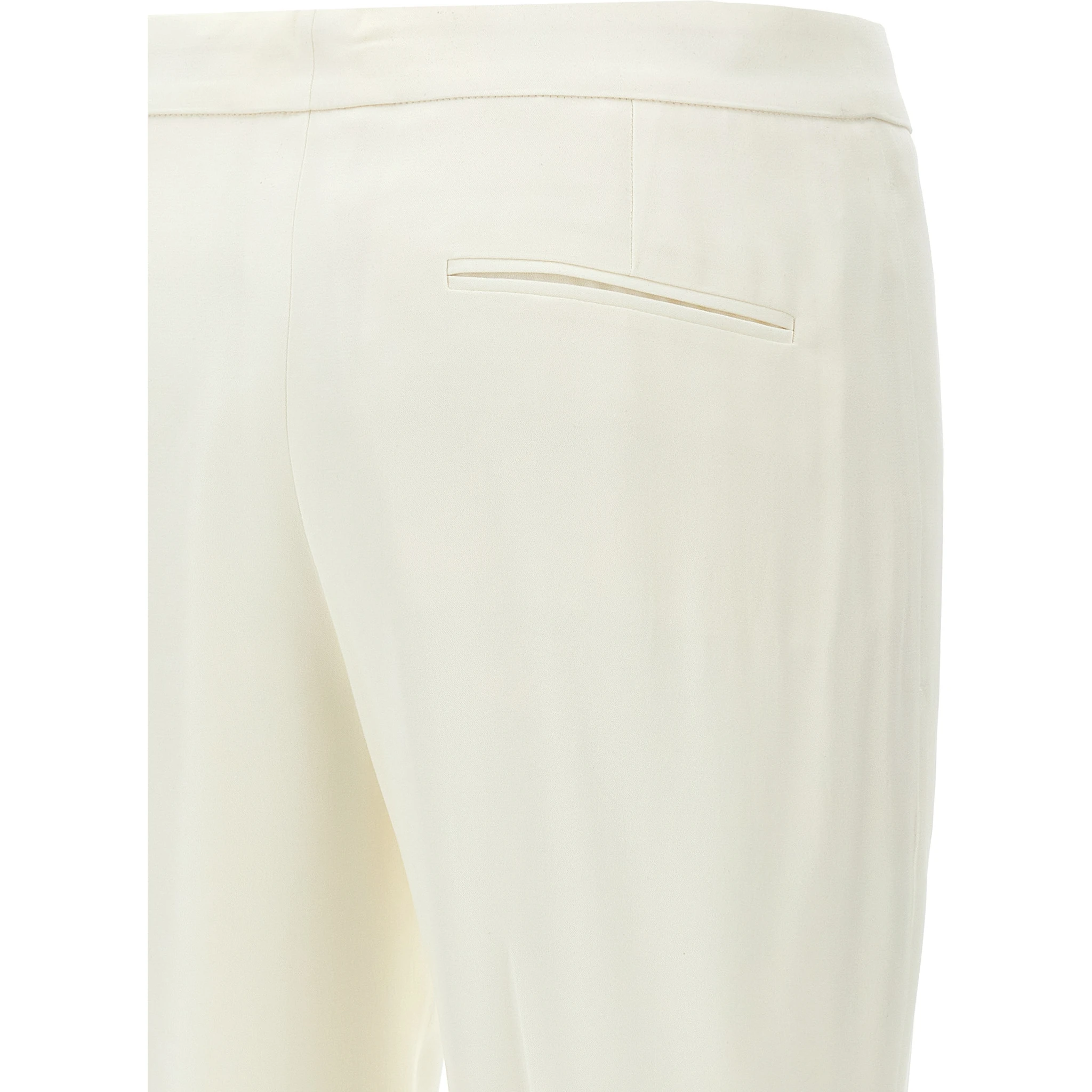 White Viscose Casual Pants