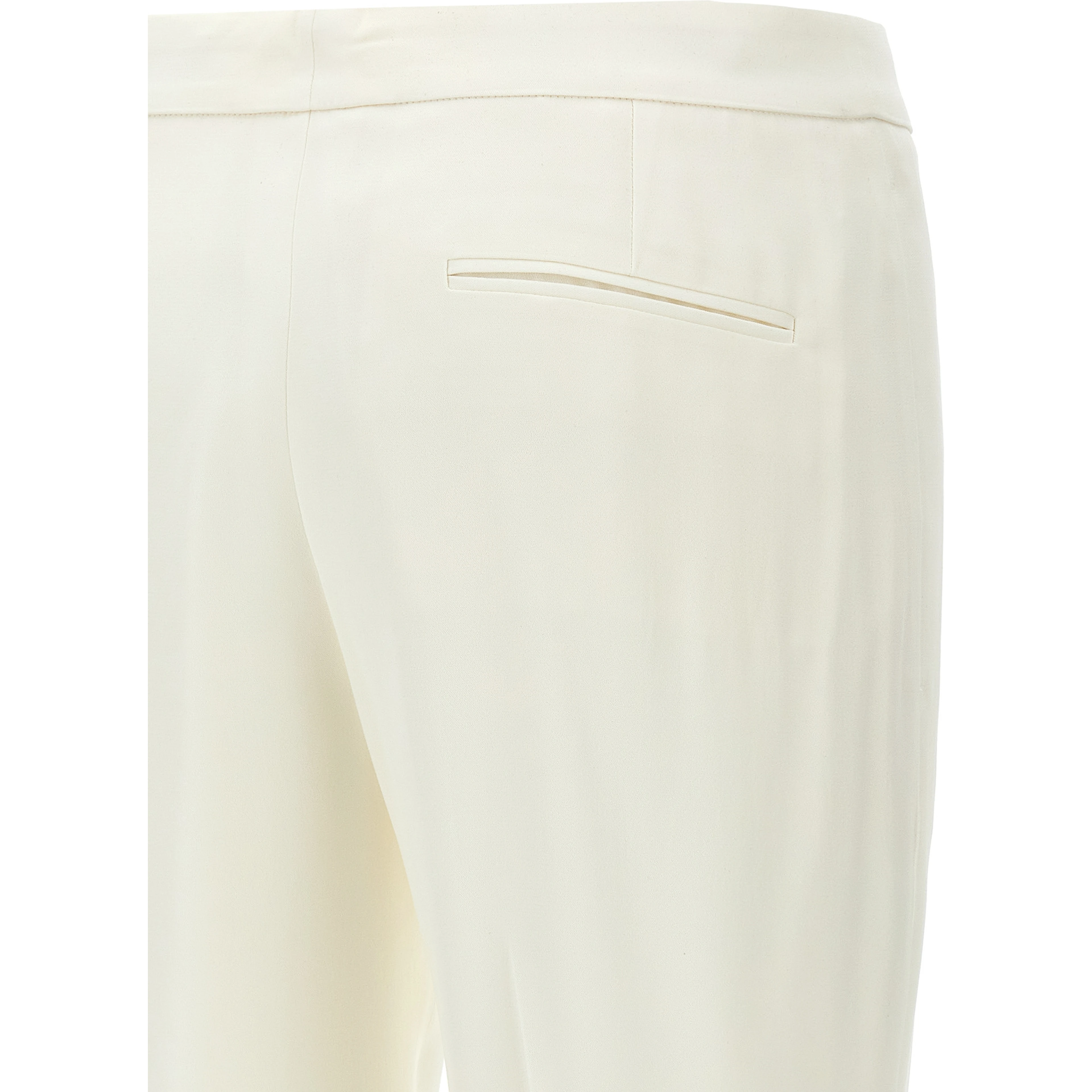 White Viscose Casual Pants