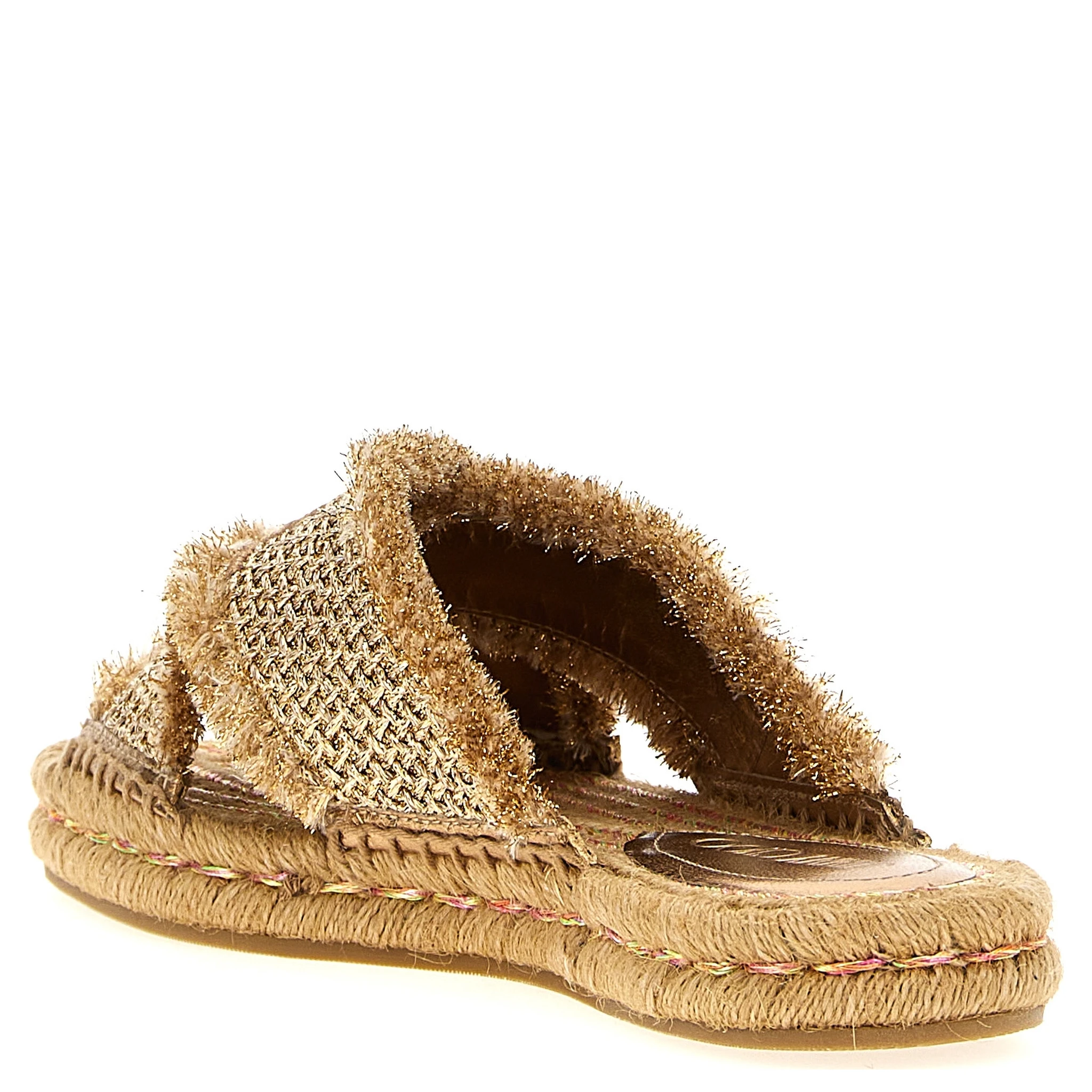 Gold Textile Slides
