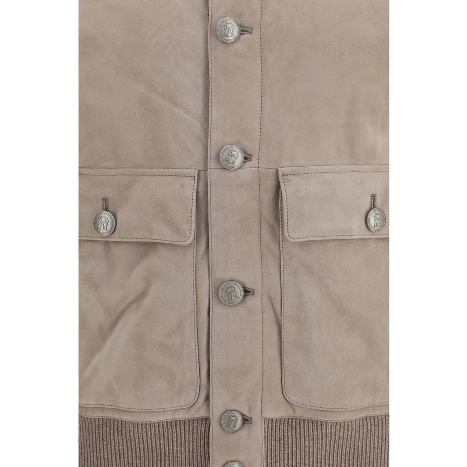 Beige Calf Leather Bos Taurus Leather Jacket