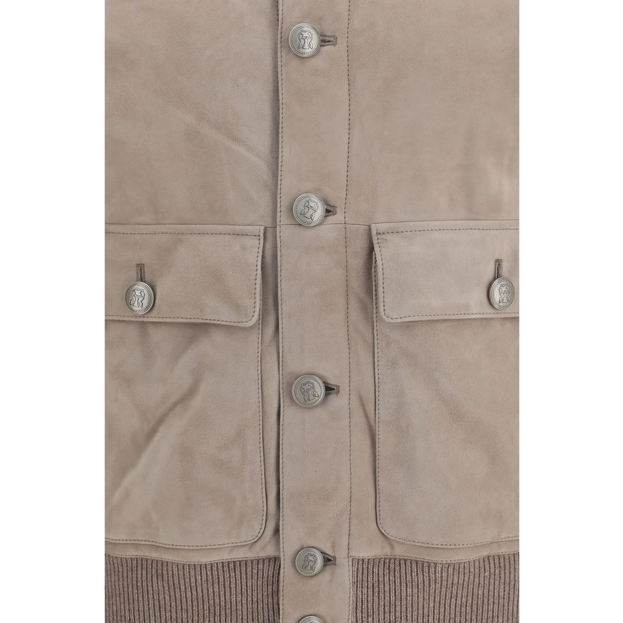 Beige Calf Leather Bos Taurus Leather Jacket