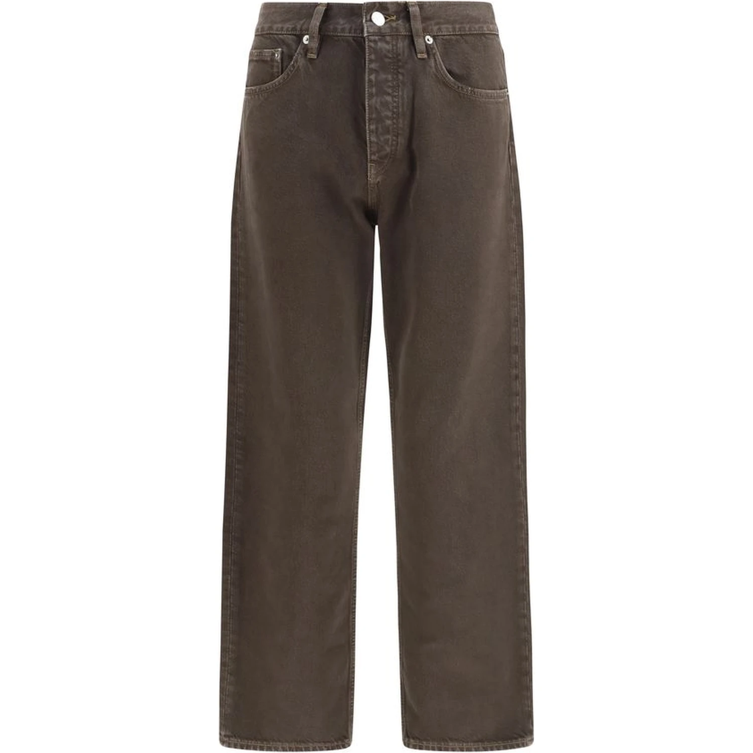 Brown Cotton Relaxed Fit Jeans
