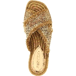 Gold Textile Slides