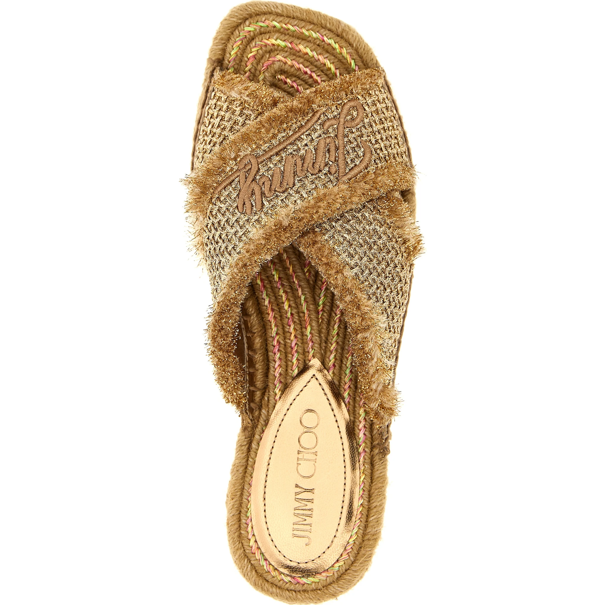 Gold Textile Slides