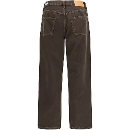 Brown Cotton Relaxed Fit Jeans