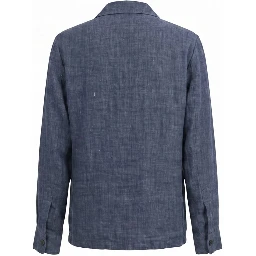 Blue Linen Men's Jacket
