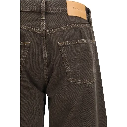 Brown Cotton Relaxed Fit Jeans