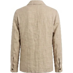 Beige Linen Men Jacket