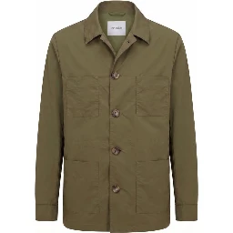 Green Nylon Men Jacket