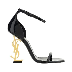 Black Calf Leather Bos Taurus Stiletto Heel Sandals