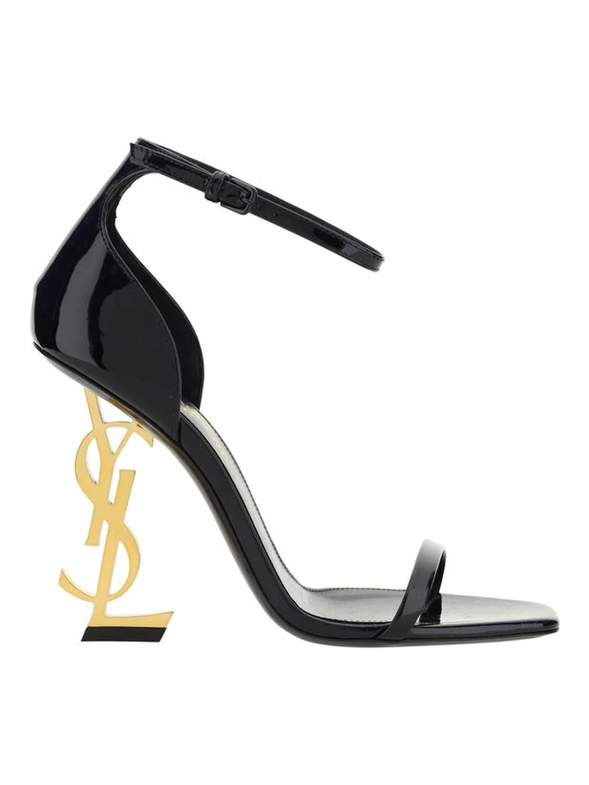 Black Calf Leather Bos Taurus Stiletto Heel Sandals