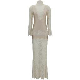 Beige Polyamide Long Dress