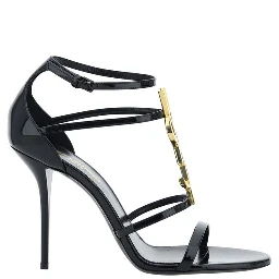 Black Calf Leather Bos Taurus Stiletto Heel Sandals