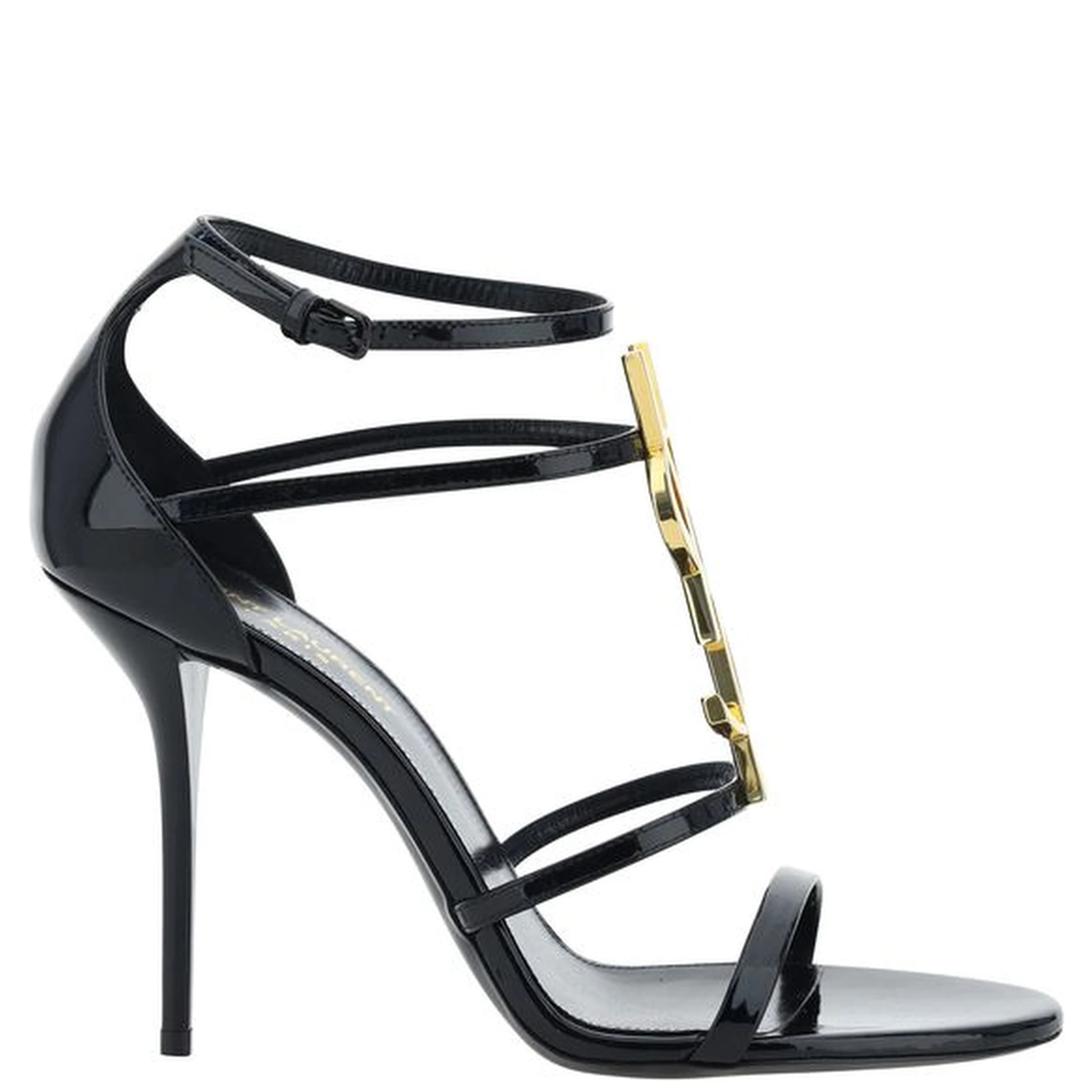Black Calf Leather Bos Taurus Stiletto Heel Sandals