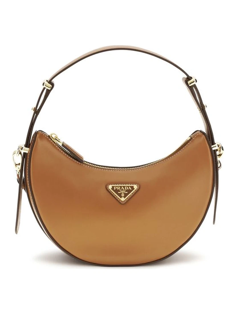Beige Calf Leather Bos Taurus Shoulder Bag