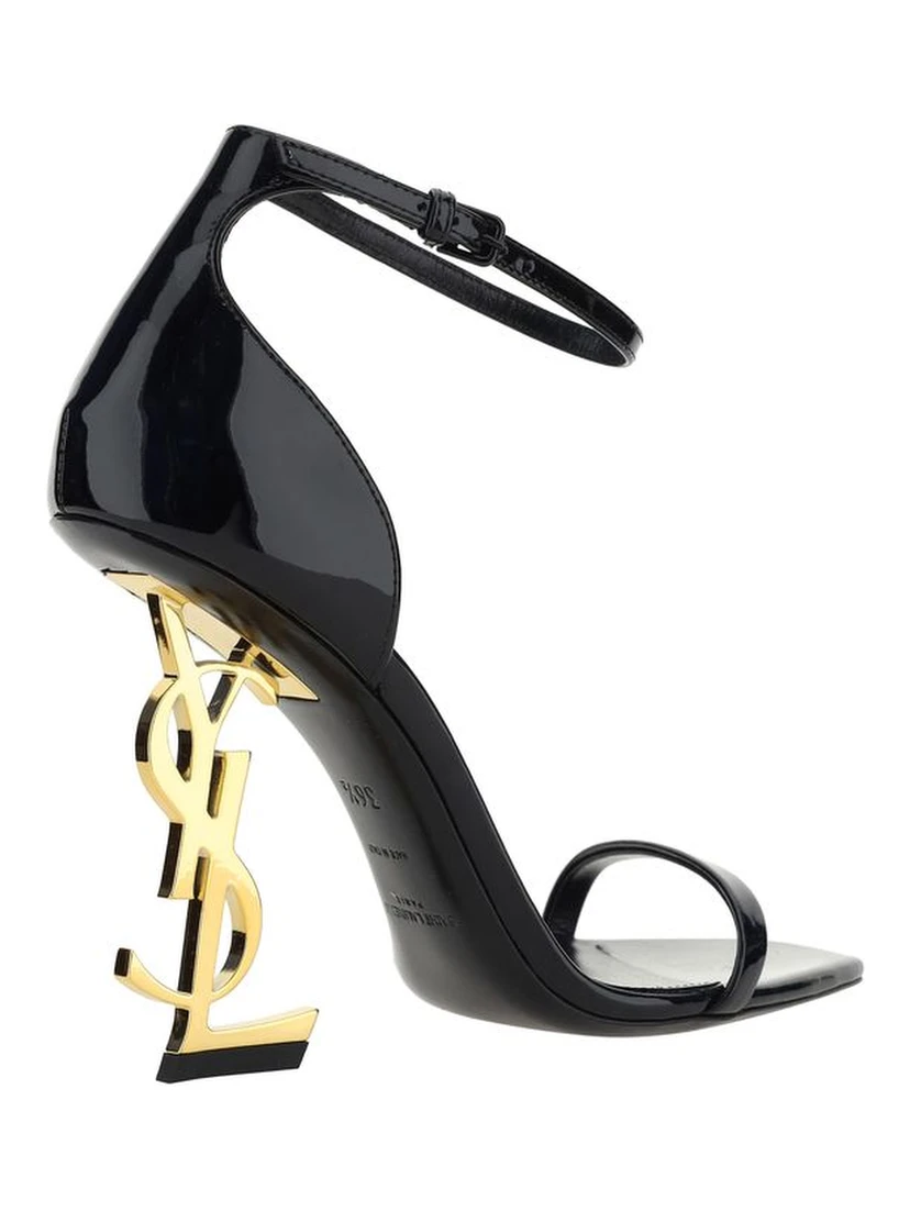 Black Calf Leather Bos Taurus Stiletto Heel Sandals