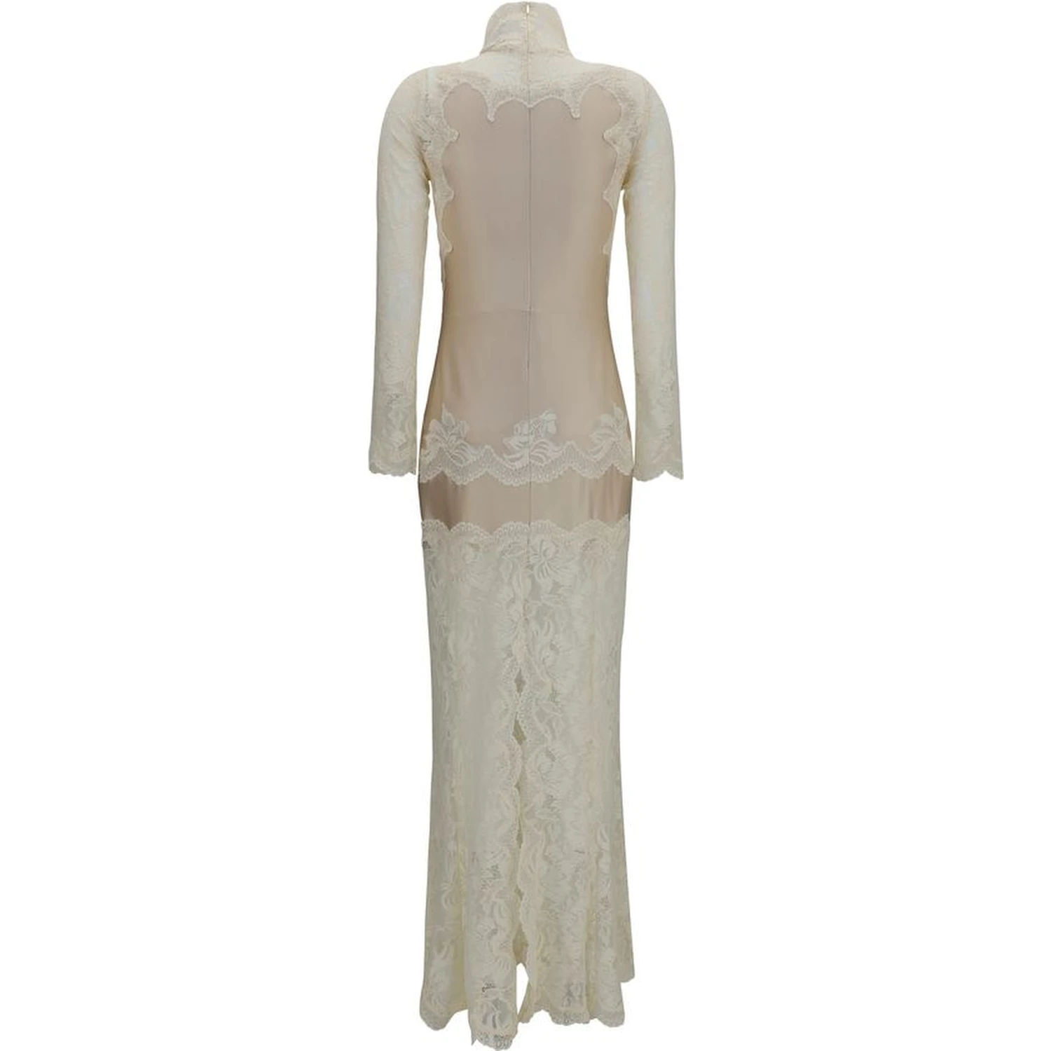 Beige Polyamide Long Dress