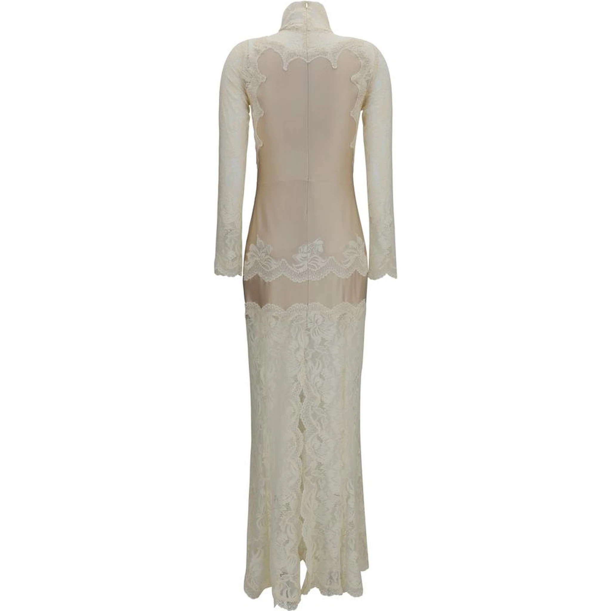 Beige Polyamide Long Dress
