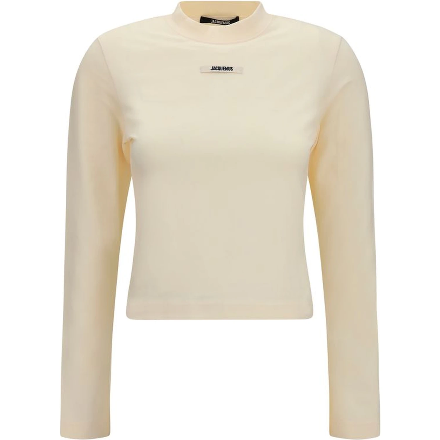 Beige Cotton Long Sleeve T-Shirt