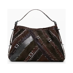 Brown Polyethylene Women Handbag