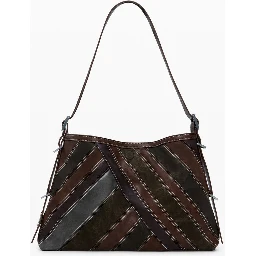 Brown Polyethylene Women Handbag