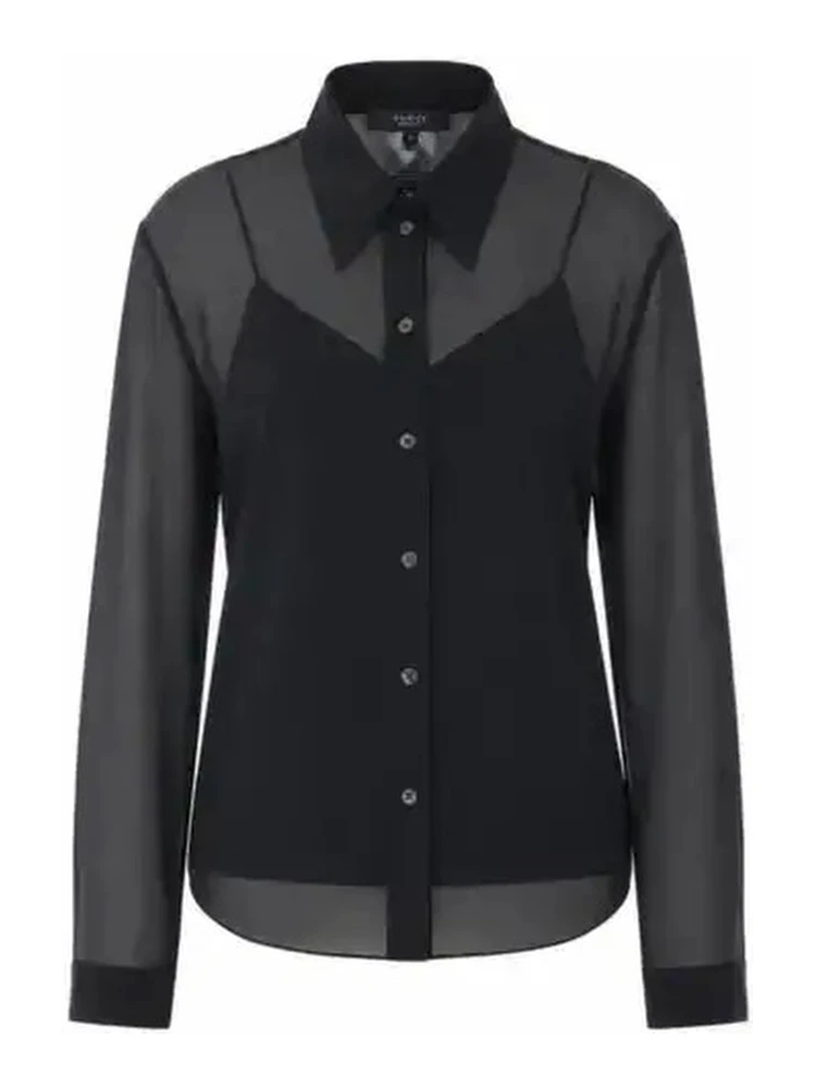 Silk stretch chiffon shirt