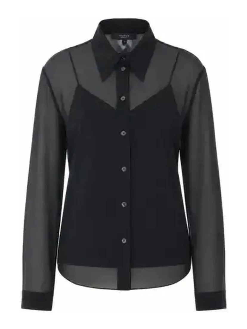 Silk stretch chiffon shirt