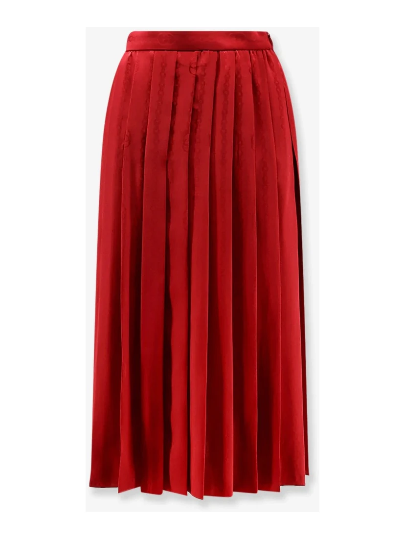 GG silk midi skirt
