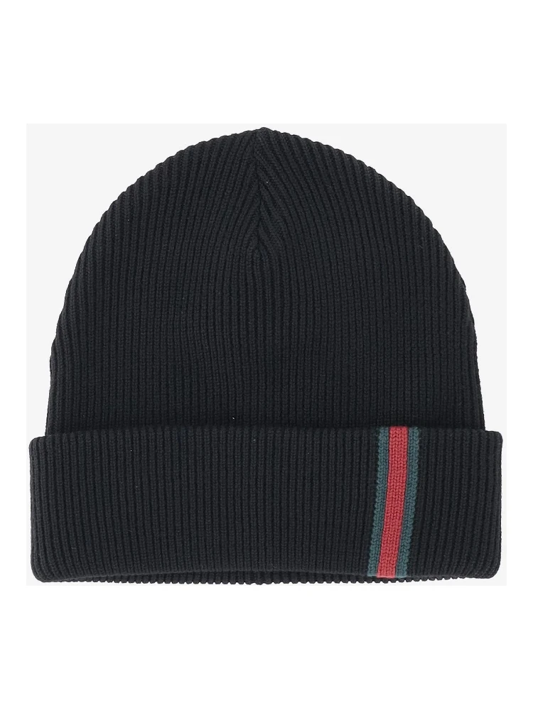 Wool beanie with Web detail