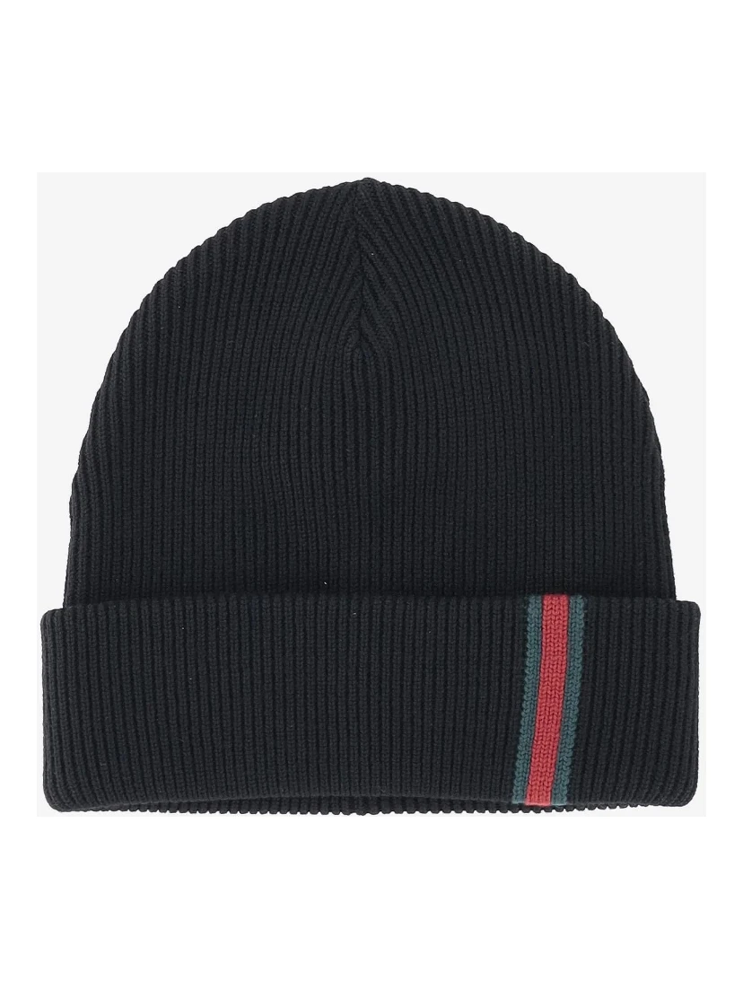 Wool beanie with Web detail