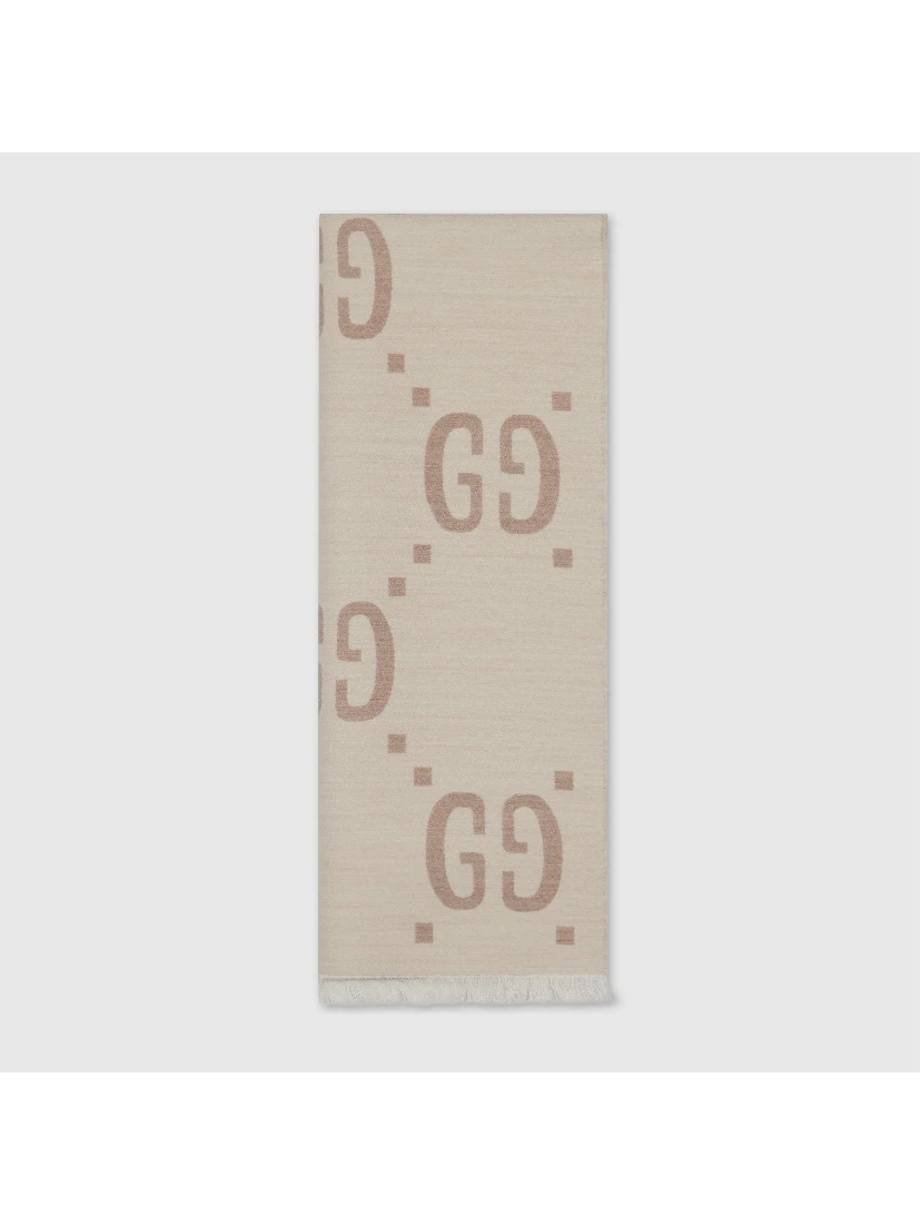 Wool and silk GG scarf