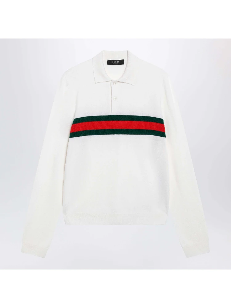 Cashmere long sleeves polo shirt
