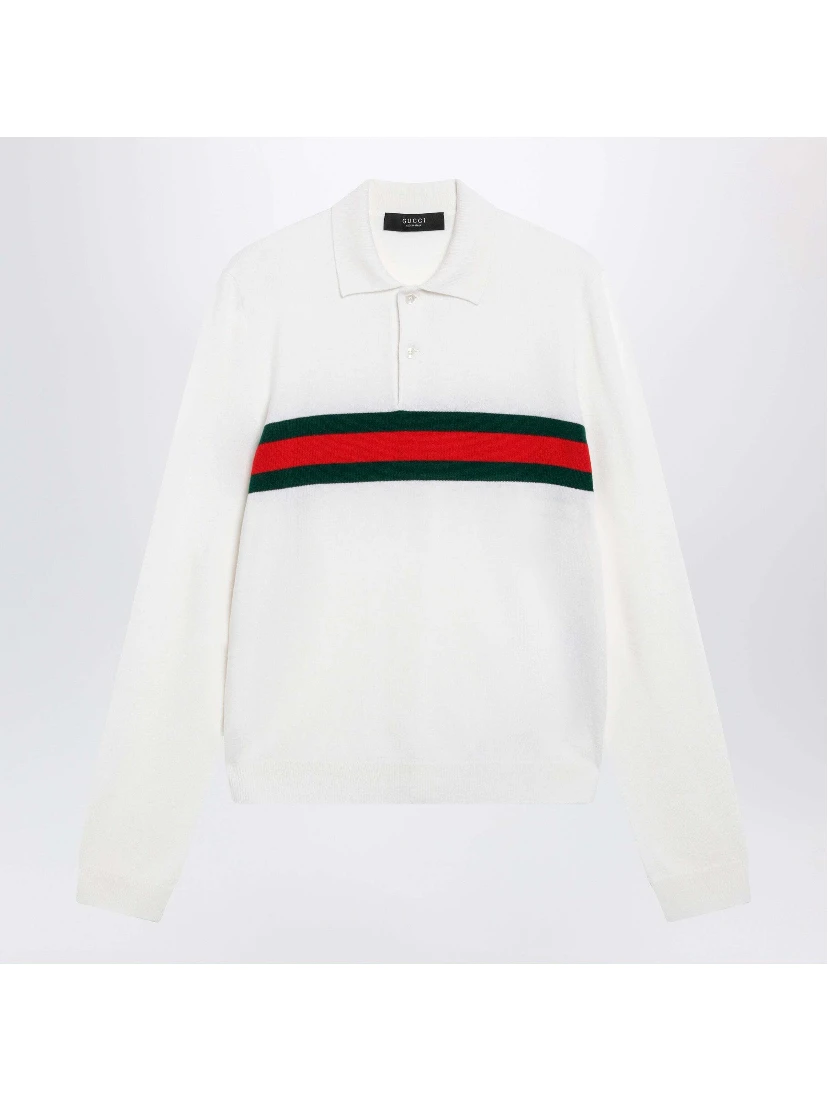 Cashmere long sleeves polo shirt