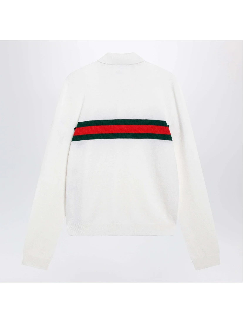 Cashmere long sleeves polo shirt