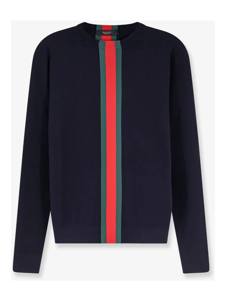 Crewneck knitwear with Web details