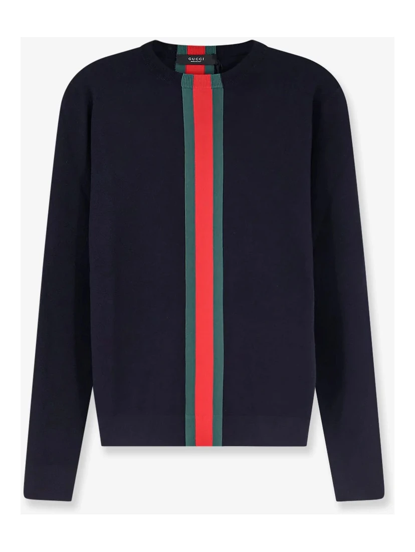 Crewneck knitwear with Web details