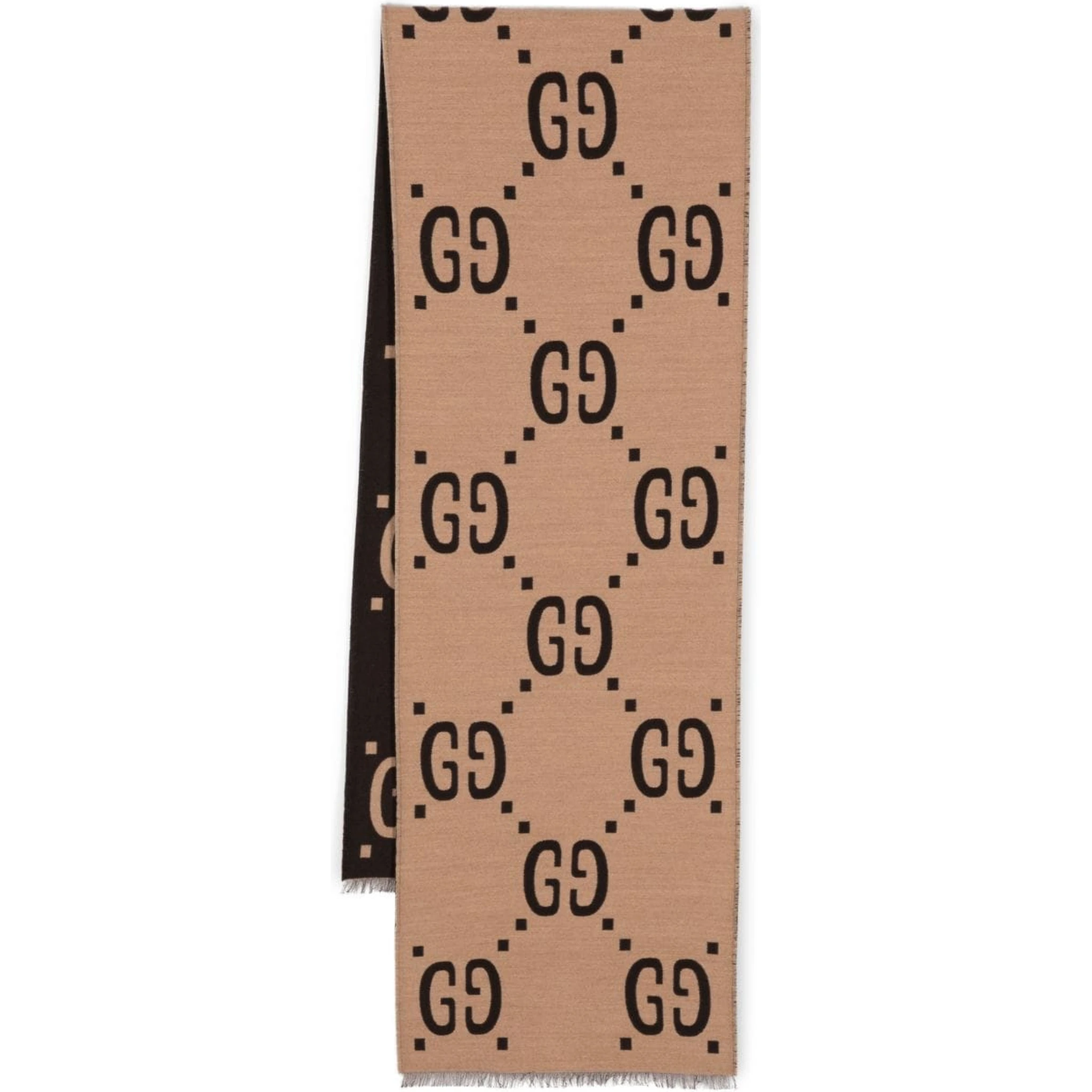 GG jacquard wool and silk scarf