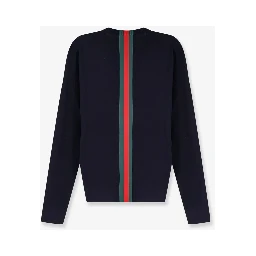 Crewneck knitwear with Web details