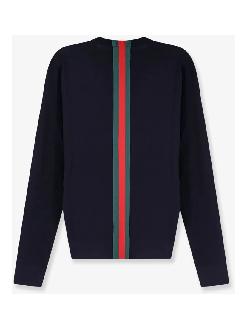 Crewneck knitwear with Web details