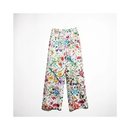 Wide leg pants in silk