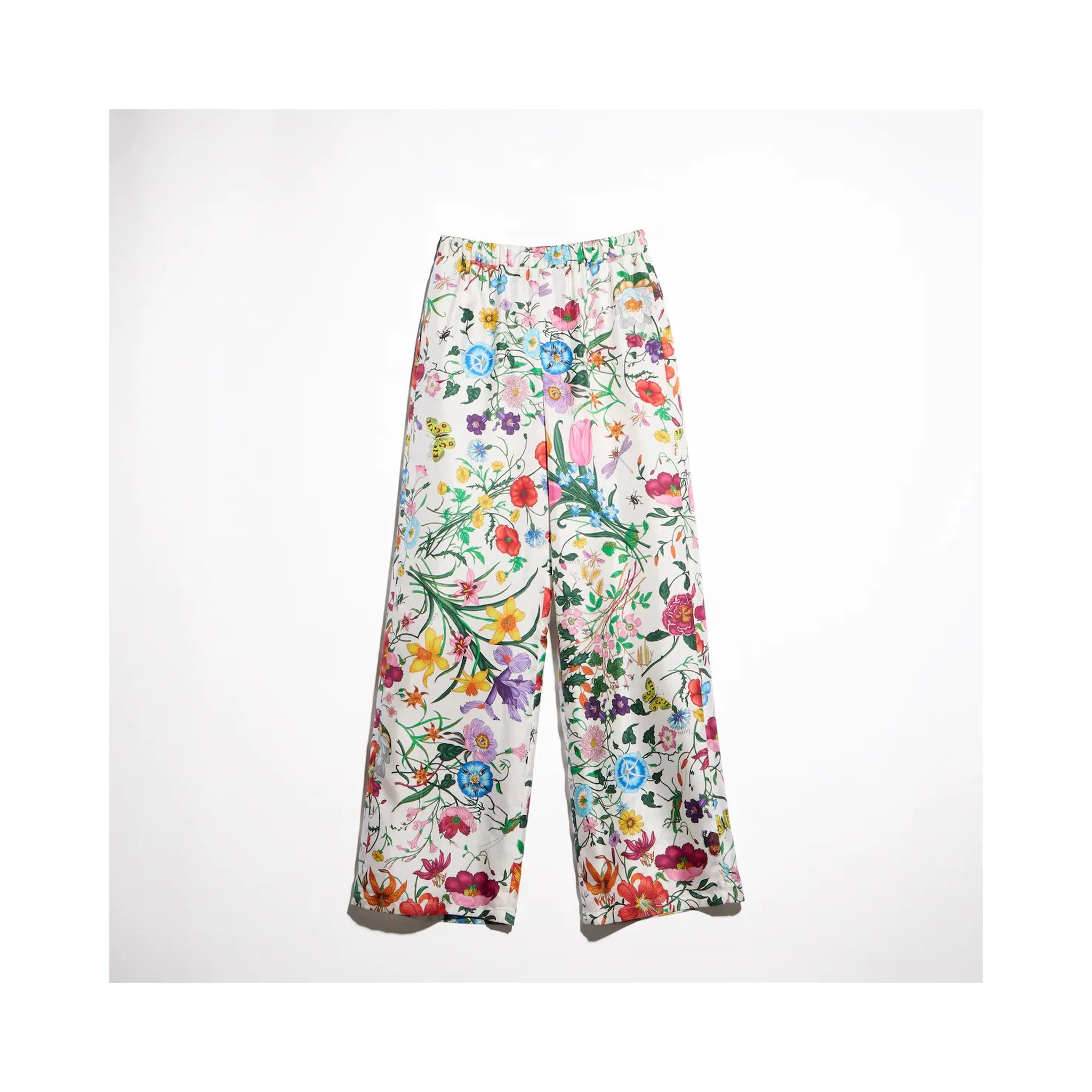 Wide leg pants in silk