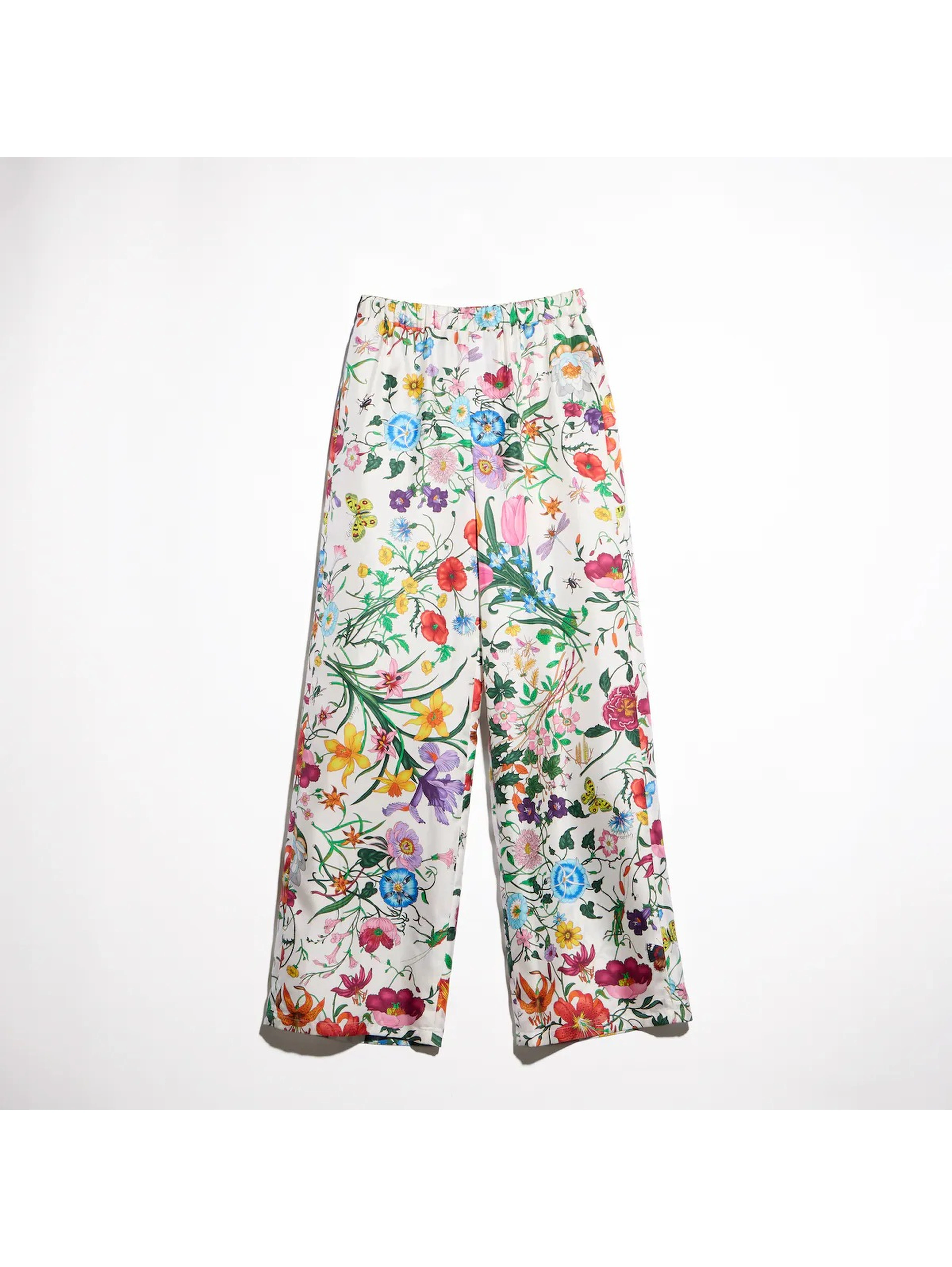 Wide leg pants in silk