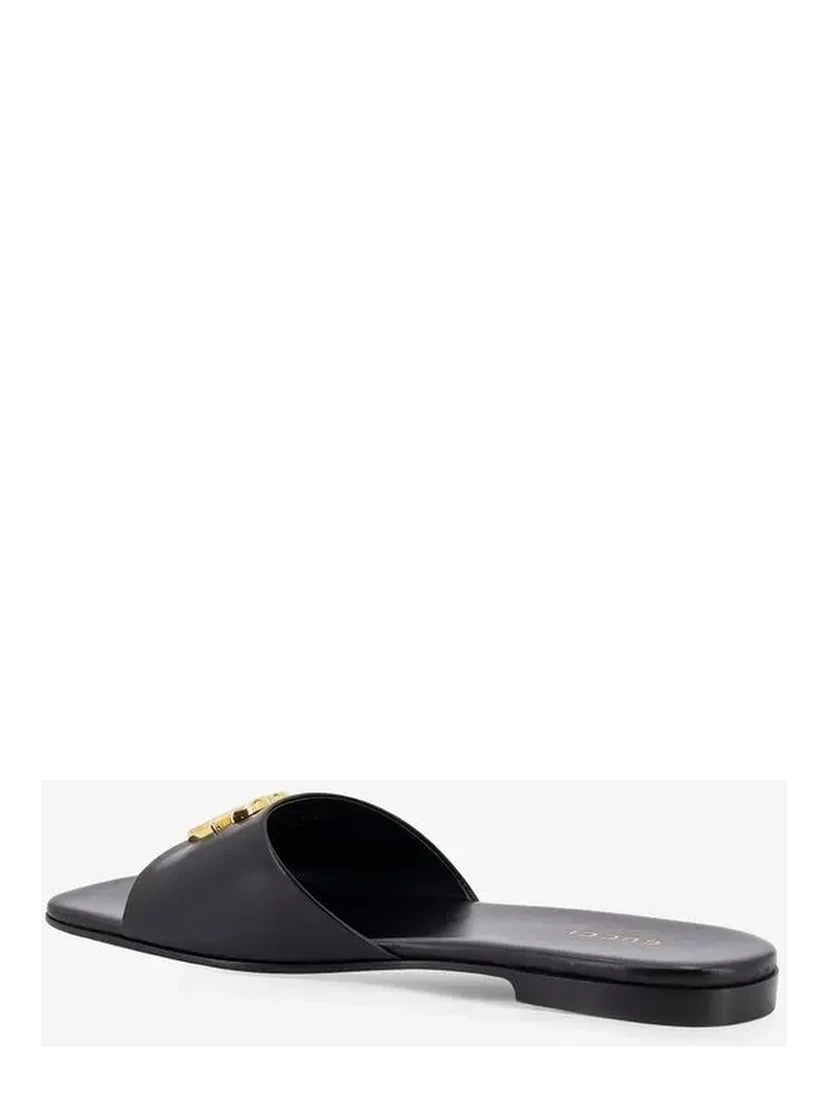 GG leather sliders sandals