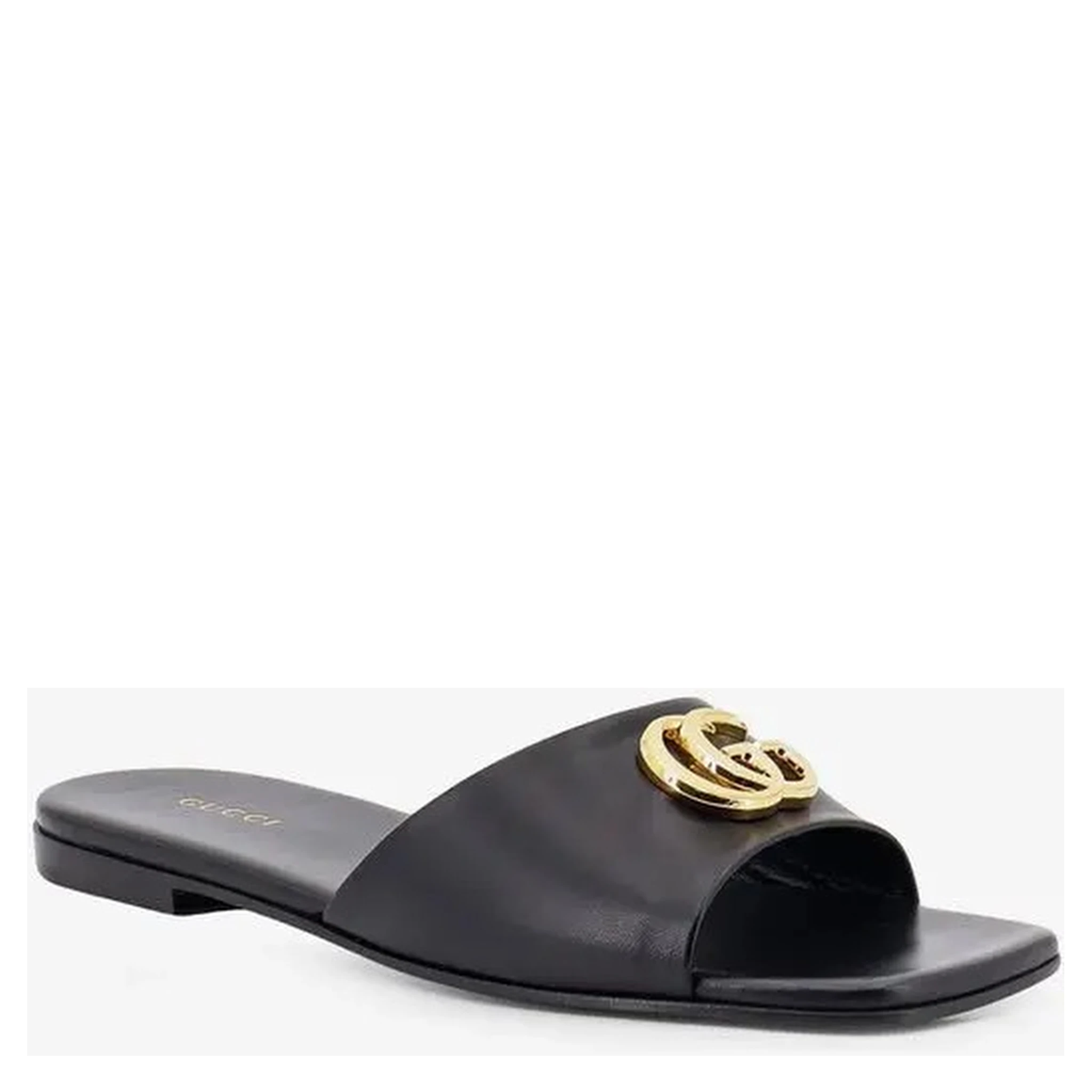 GG leather sliders sandals