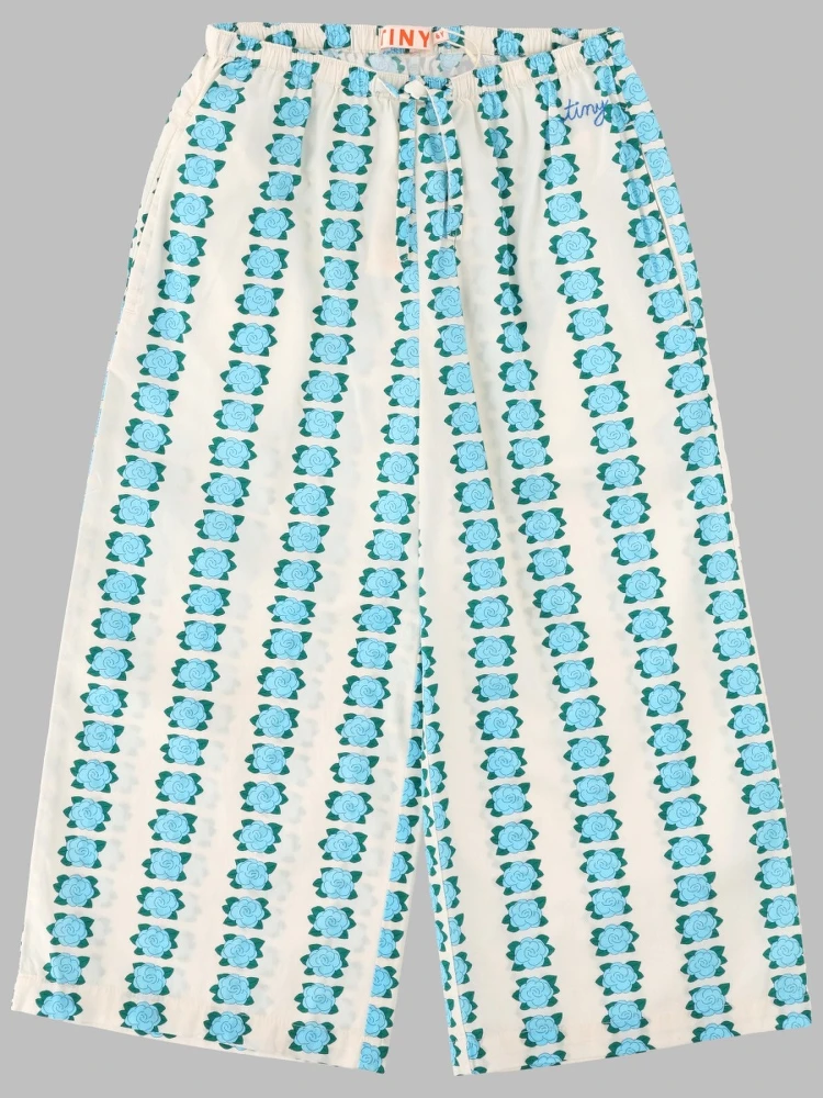 blue flowers pant
