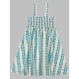 blue flowers strap dress
