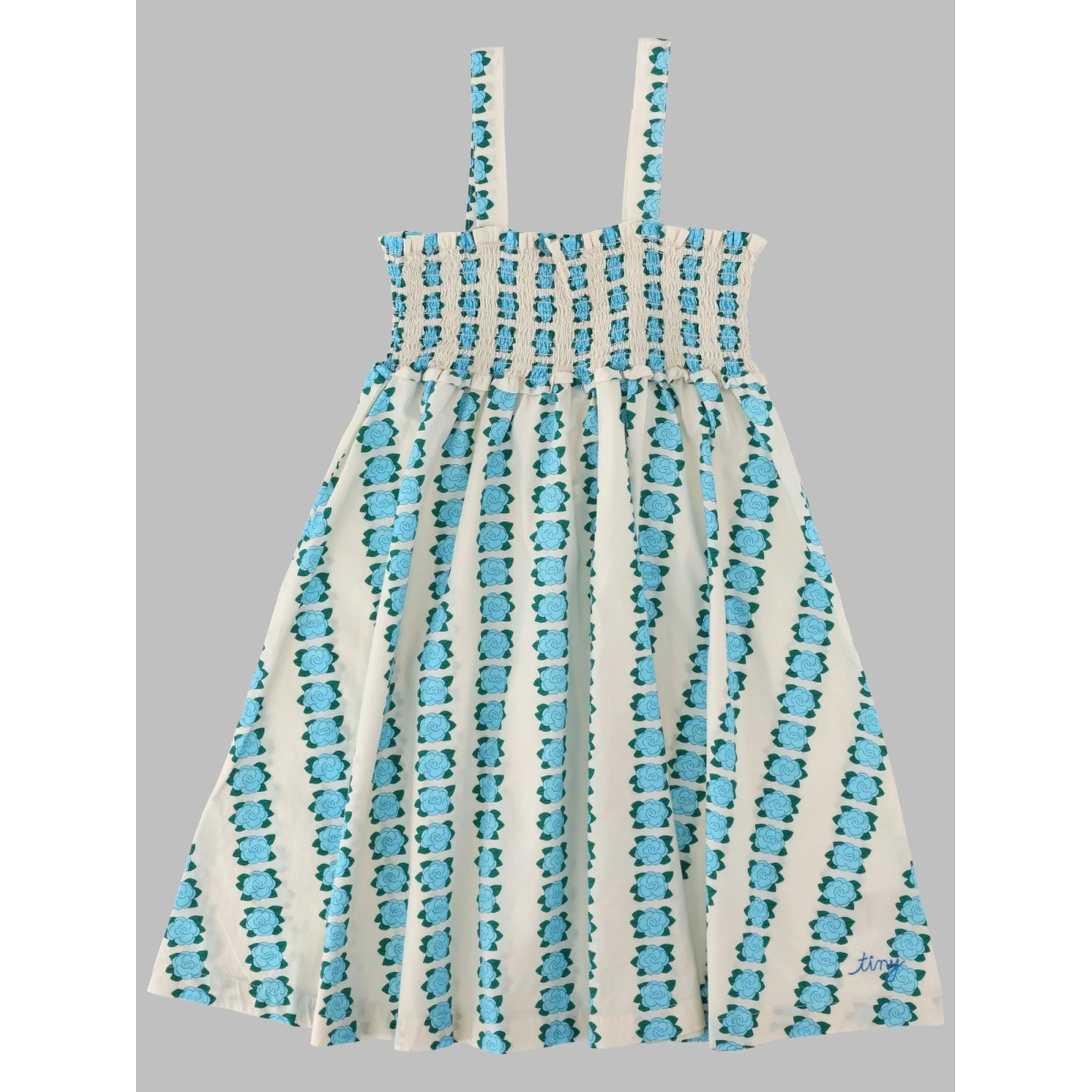 blue flowers strap dress