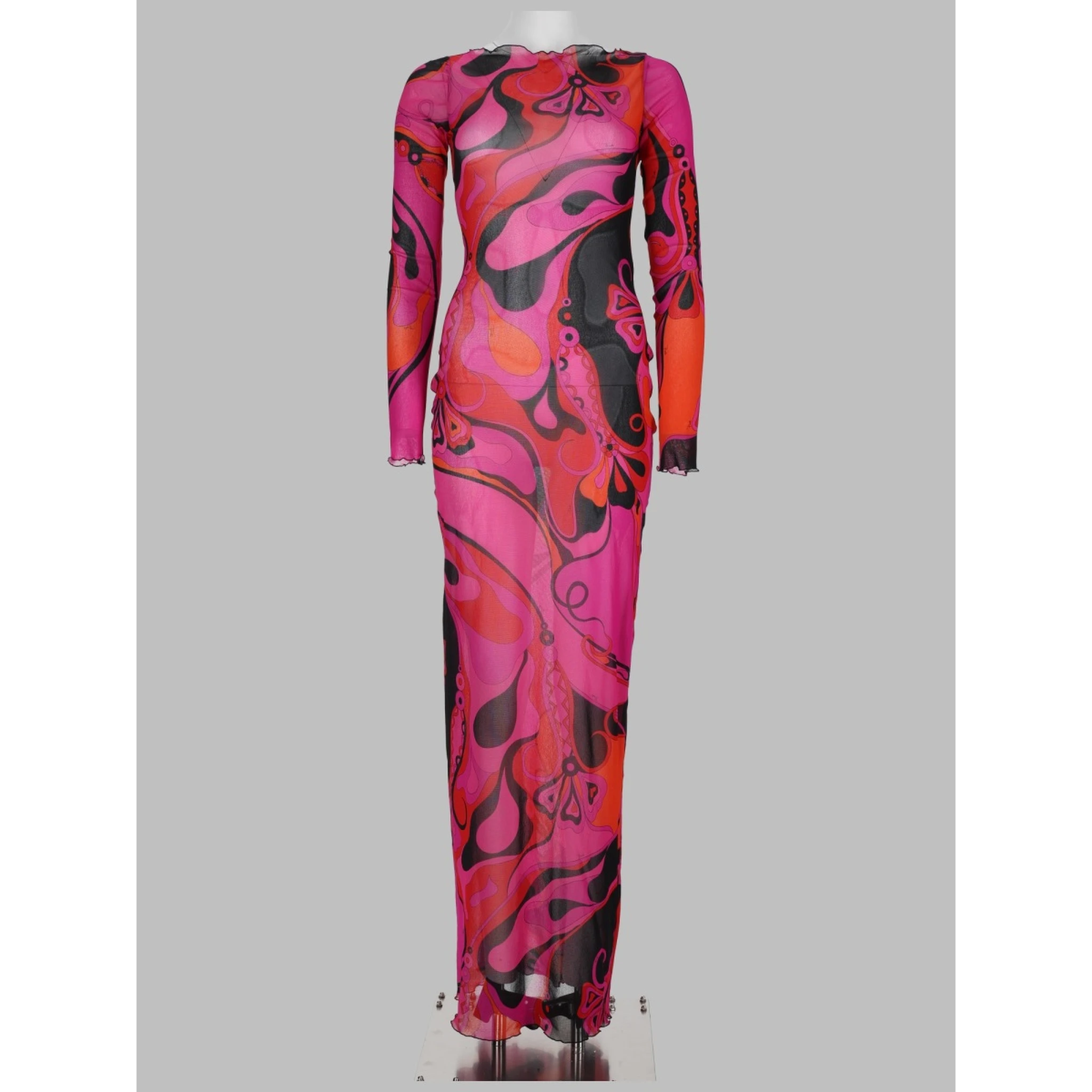ABITO LUNGO ORCHIDEE IN TULLE