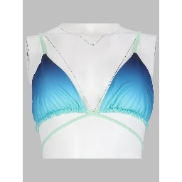 TOP BIKINI CON STAMPA GRADIENT E PERLINE