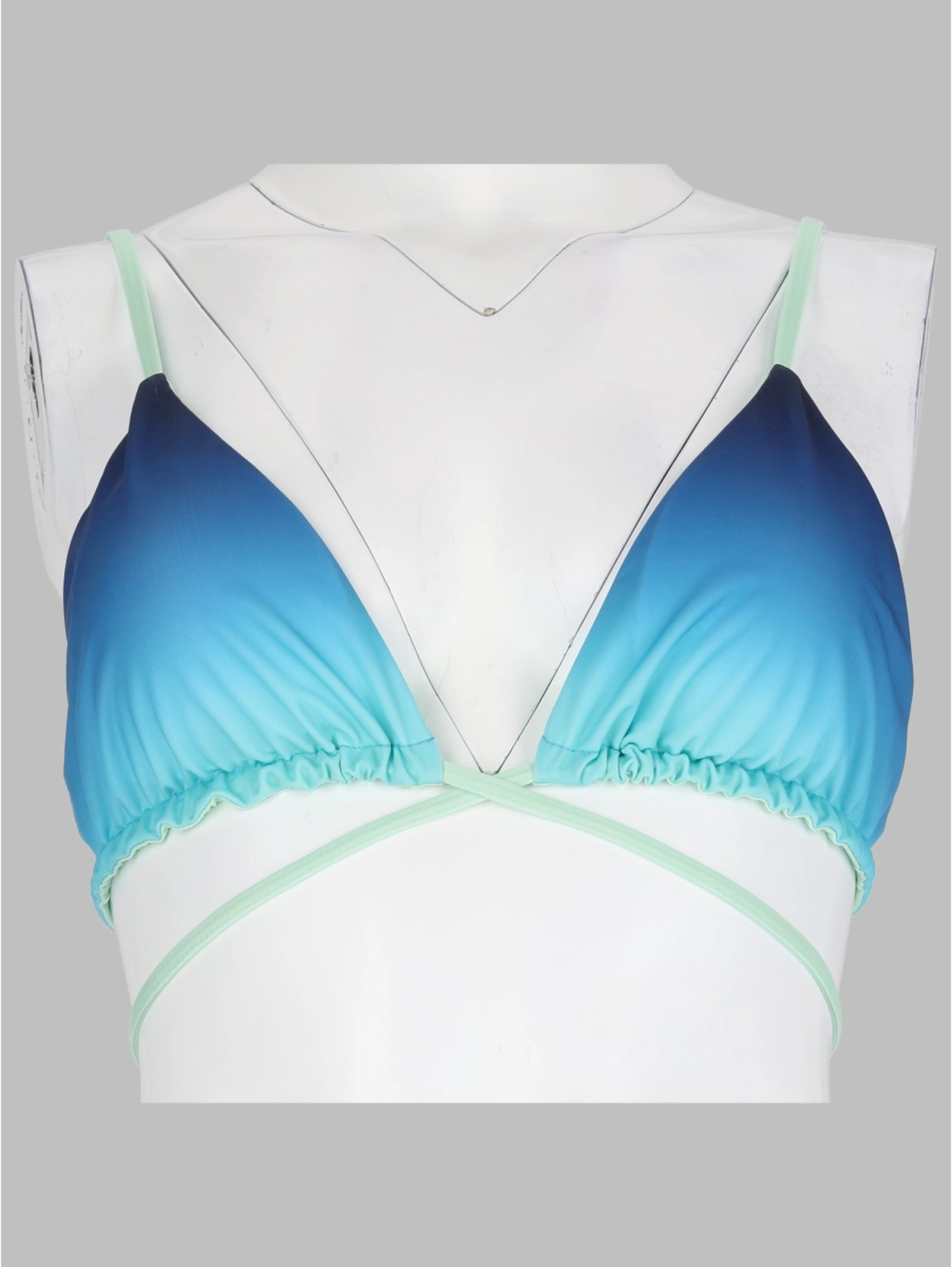 TOP BIKINI CON STAMPA GRADIENT E PERLINE